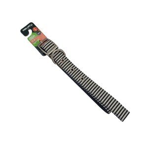 Dog Collar Large 16-22" Metal Clasp Vibrant Life Patterned Blue Stripes Nautical